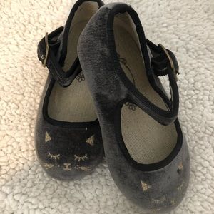 Crushed velvet kitty shoes - Baby